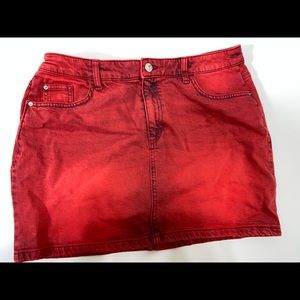 Red H&M jean skirt